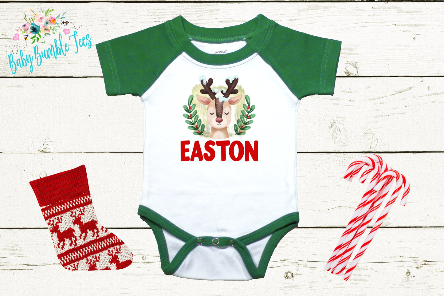 Reindeer Name // Personalized Name // Christmas // Baby Boy // Holiday // Kids Shirt // First Christmas // Reindeer // Gift