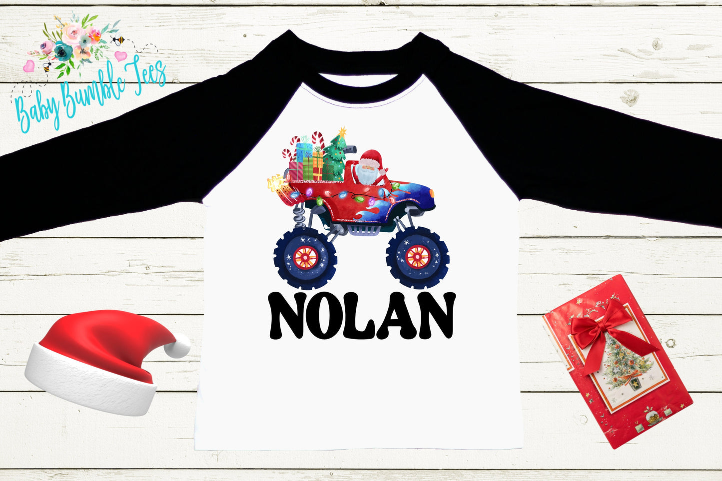 Monster Truck Christmas Shirt // Boys Christmas Shirt // Personalized Name // Kids Christmas Shirt // Toddler Christmas // Christmas Gift