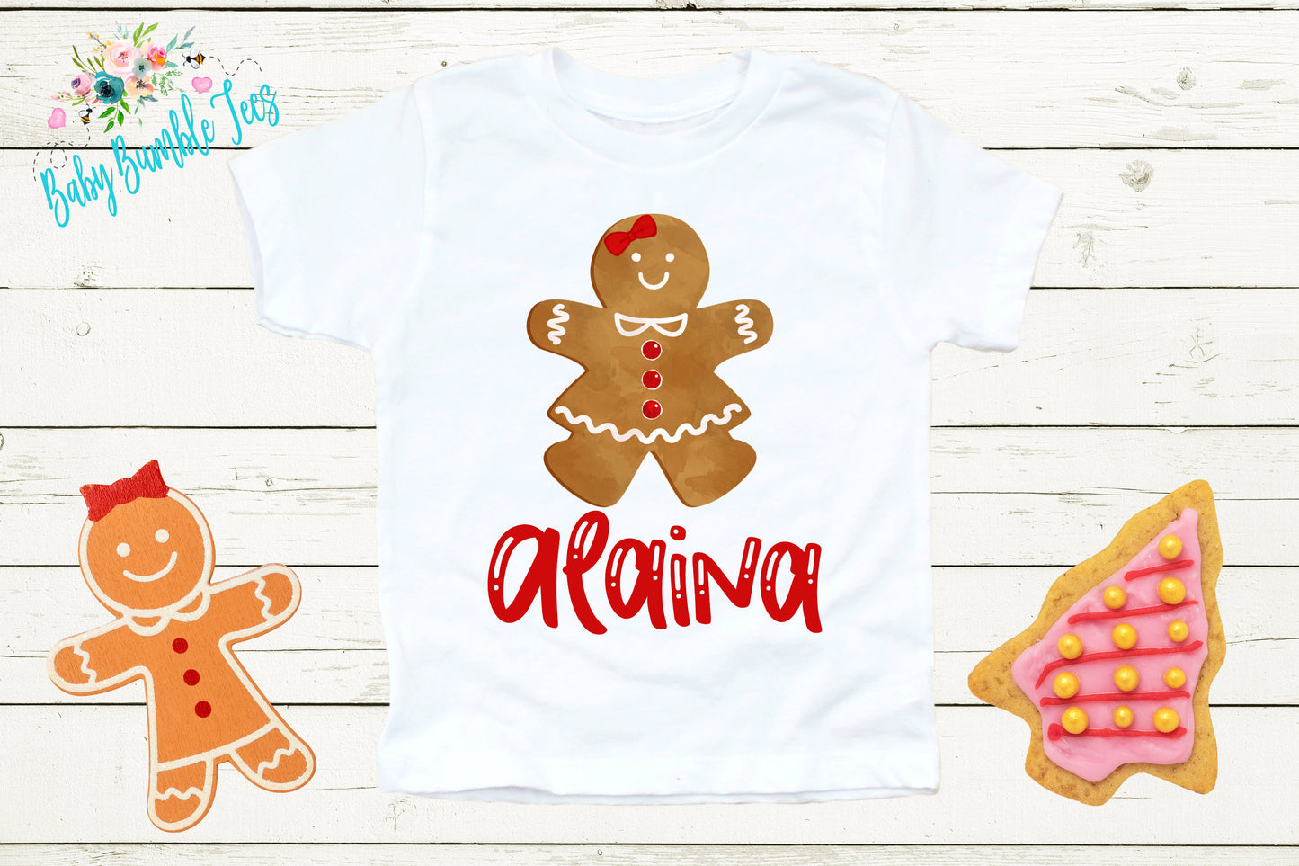 Gingerbread Girl Name Shirt // Personalized Name // Christmas // Toddler Shirt // Holiday // Kids Shirt // Gift // Girls Christmas Shirt