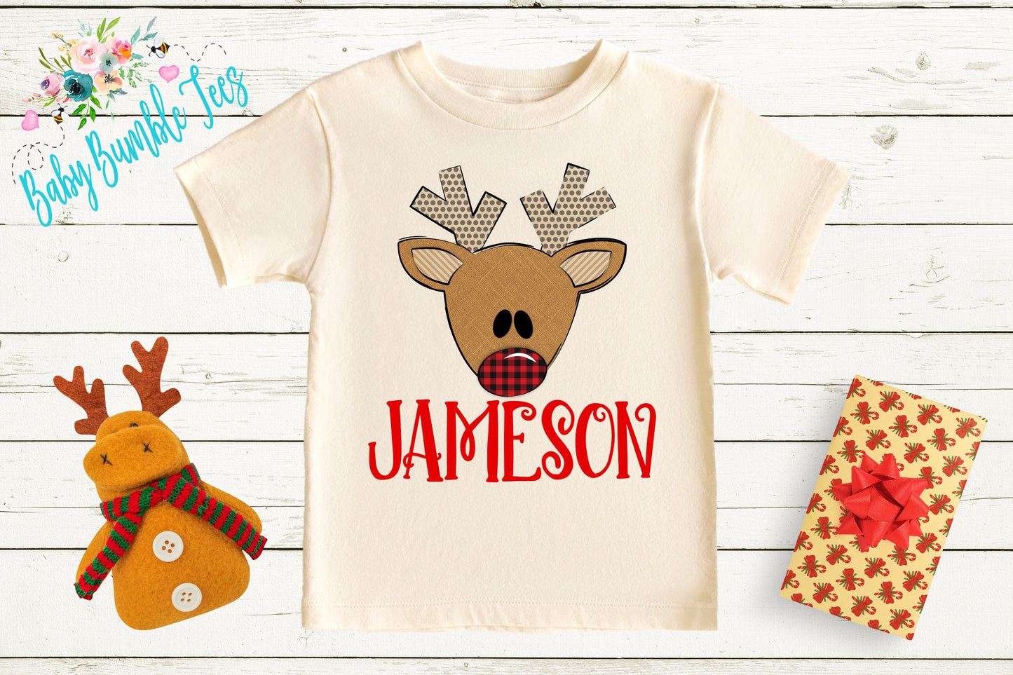 Reindeer Name Shirt // Personalized Name // Christmas // Toddler Shirt // Holiday // Kids Shirt // Gift // First Christmas // Reindeer
