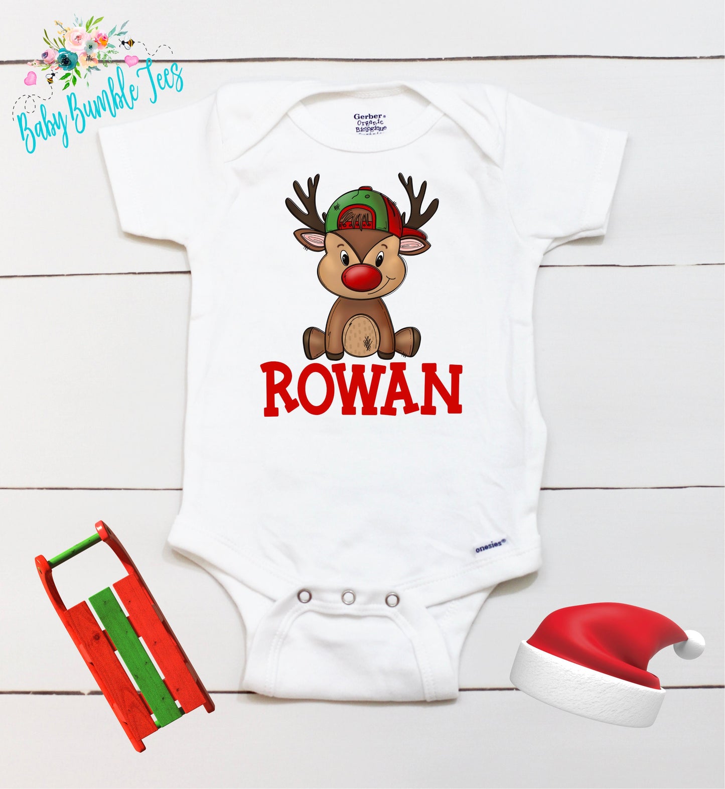 Reindeer Name // Personalized Name // Christmas // Baby Boy // Holiday // Kids Shirt // First Christmas // Reindeer // Gift