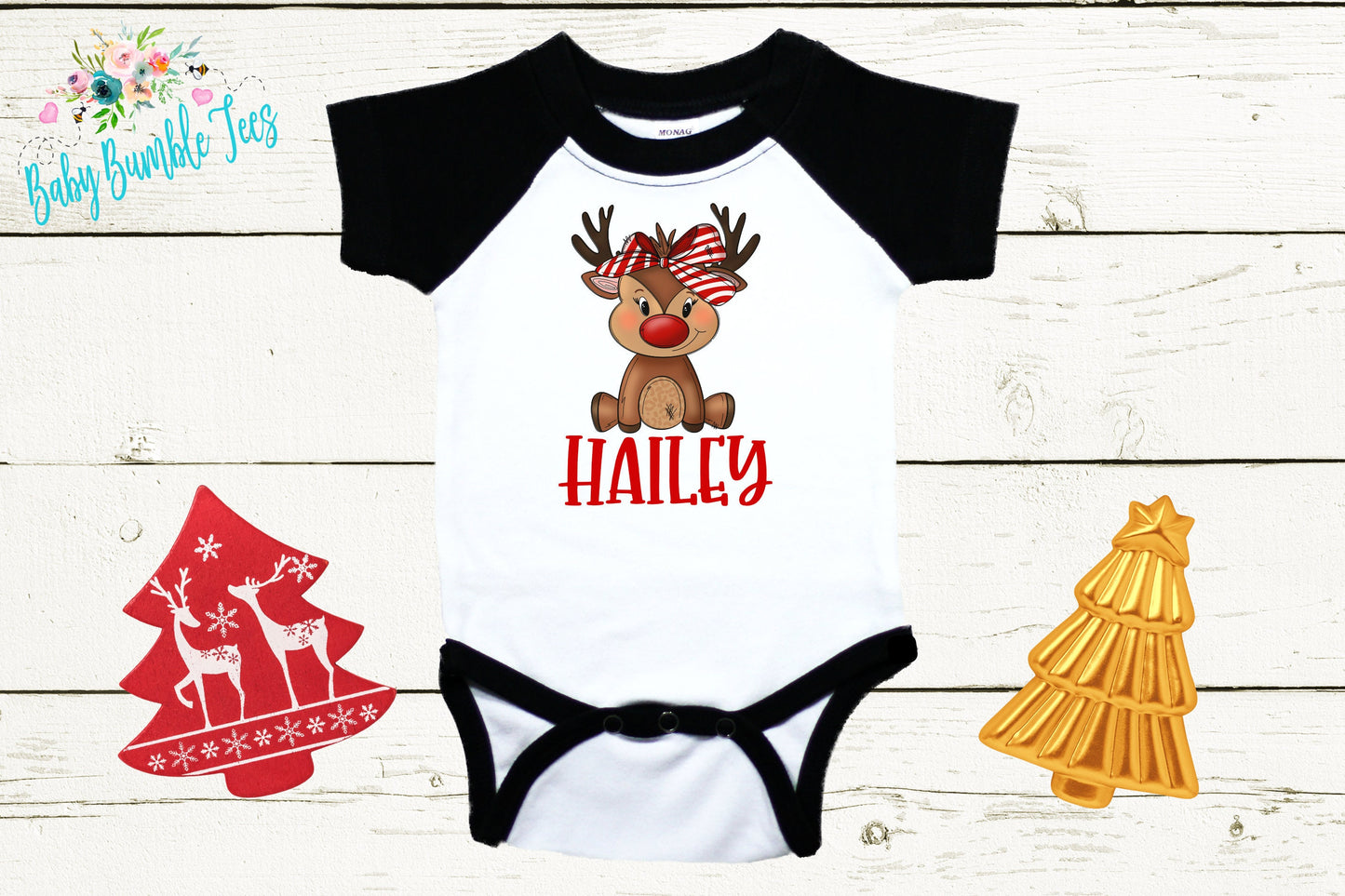 Reindeer Name // Personalized Name // Christmas // Baby Girl // Holiday // Gift // Kids Shirt // First Christmas // Reindeer