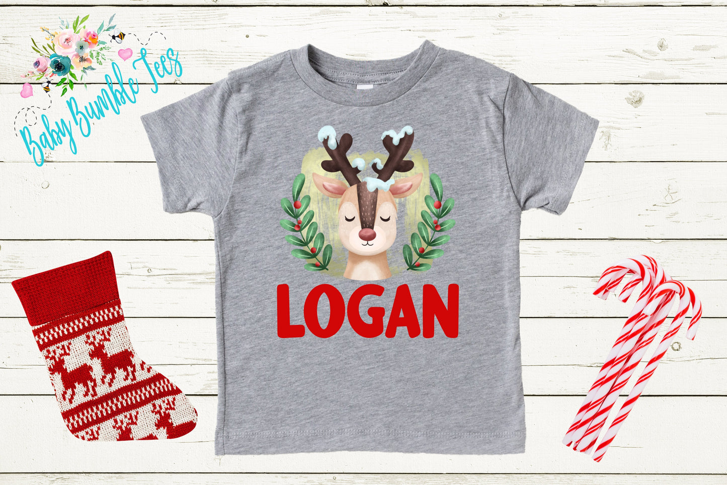 Boys Reindeer Shirt // Kids Christmas Shirt // Personalized Name // Toddler Christmas Shirt // Holiday Shirt // Reindeer Shirt // Gift