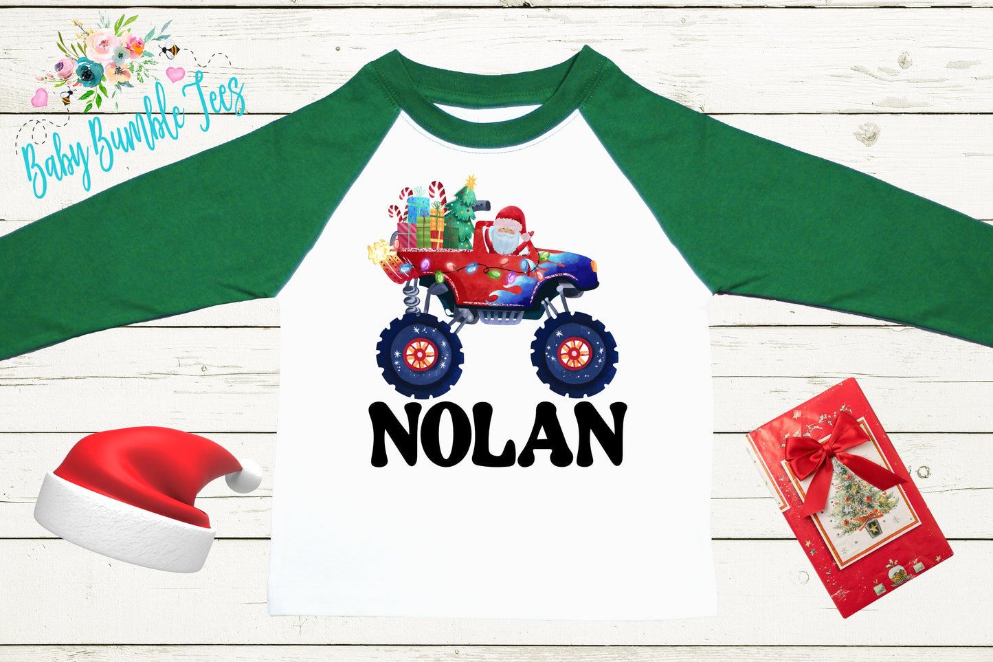 Monster Truck Christmas Shirt // Boys Christmas Shirt // Personalized Name // Kids Christmas Shirt // Toddler Christmas // Christmas Gift