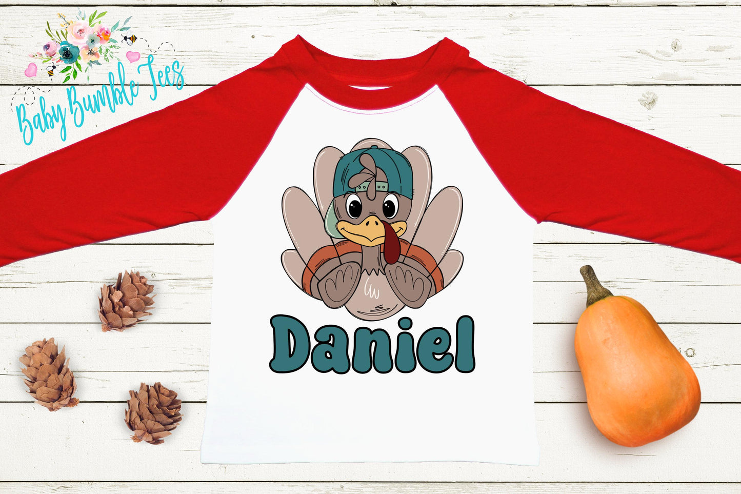 Boys Thanksgiving Shirt, Kids Turkey Name T-shirt, Personalized Tee, Pumpkin Patch Outfit, Toddler Custom Name Shirt, Retro Kids Fall Shirt