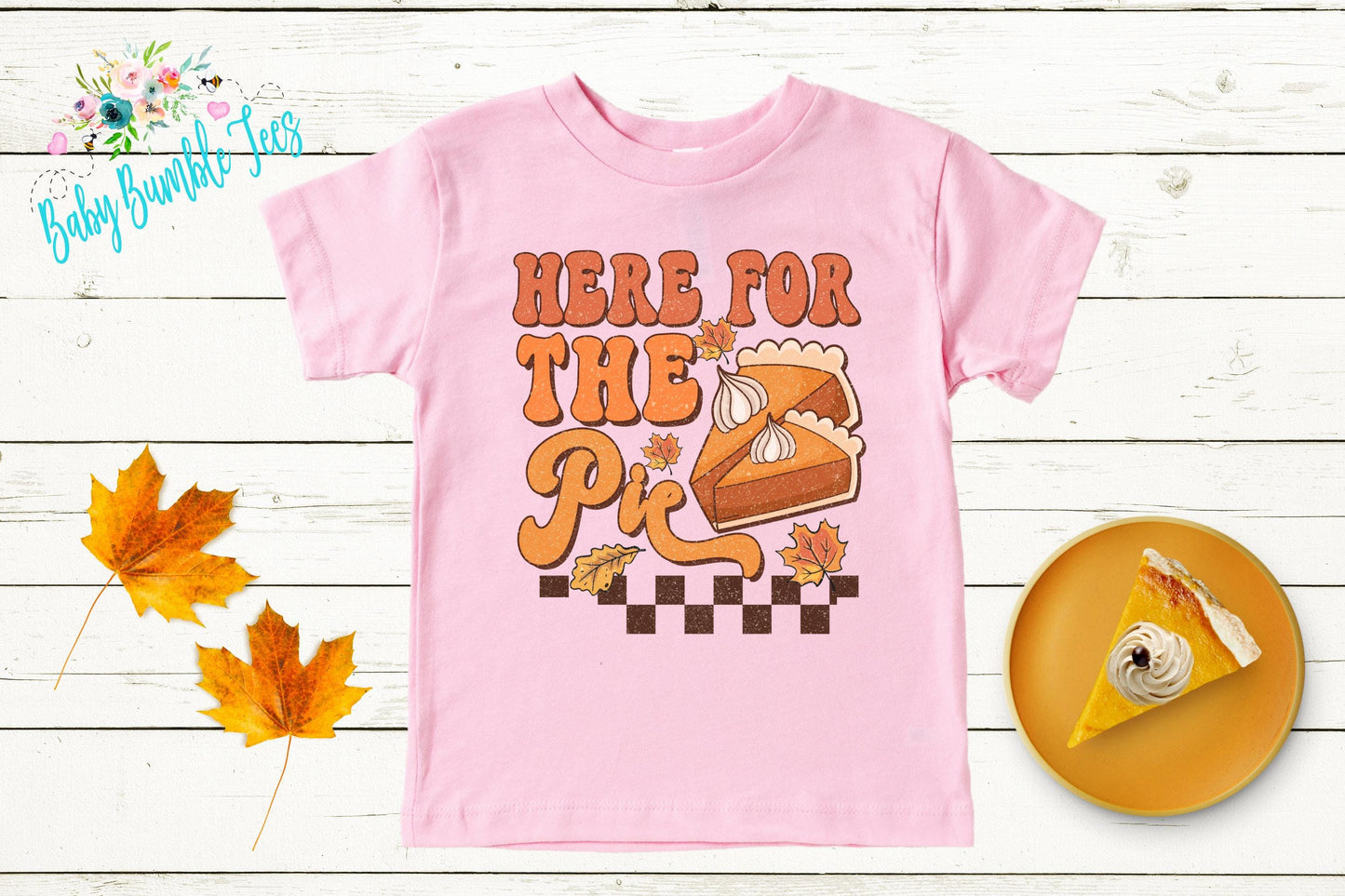 Here For The Pie Shirt, Kids Thanksgiving T-shirt, Toddler Fall Tee, Pumpkin Patch Outfit, Retro Kids Fall Shirt, Retro Groovy Shirt, Funny
