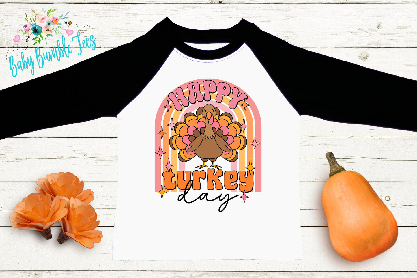 Happy Turkey Day Kids Shirt, Girls Thanksgiving T-shirt, Toddler Fall Tee, Pumpkin Patch Outfit, Retro Kids Fall Shirt, Funny Groovy