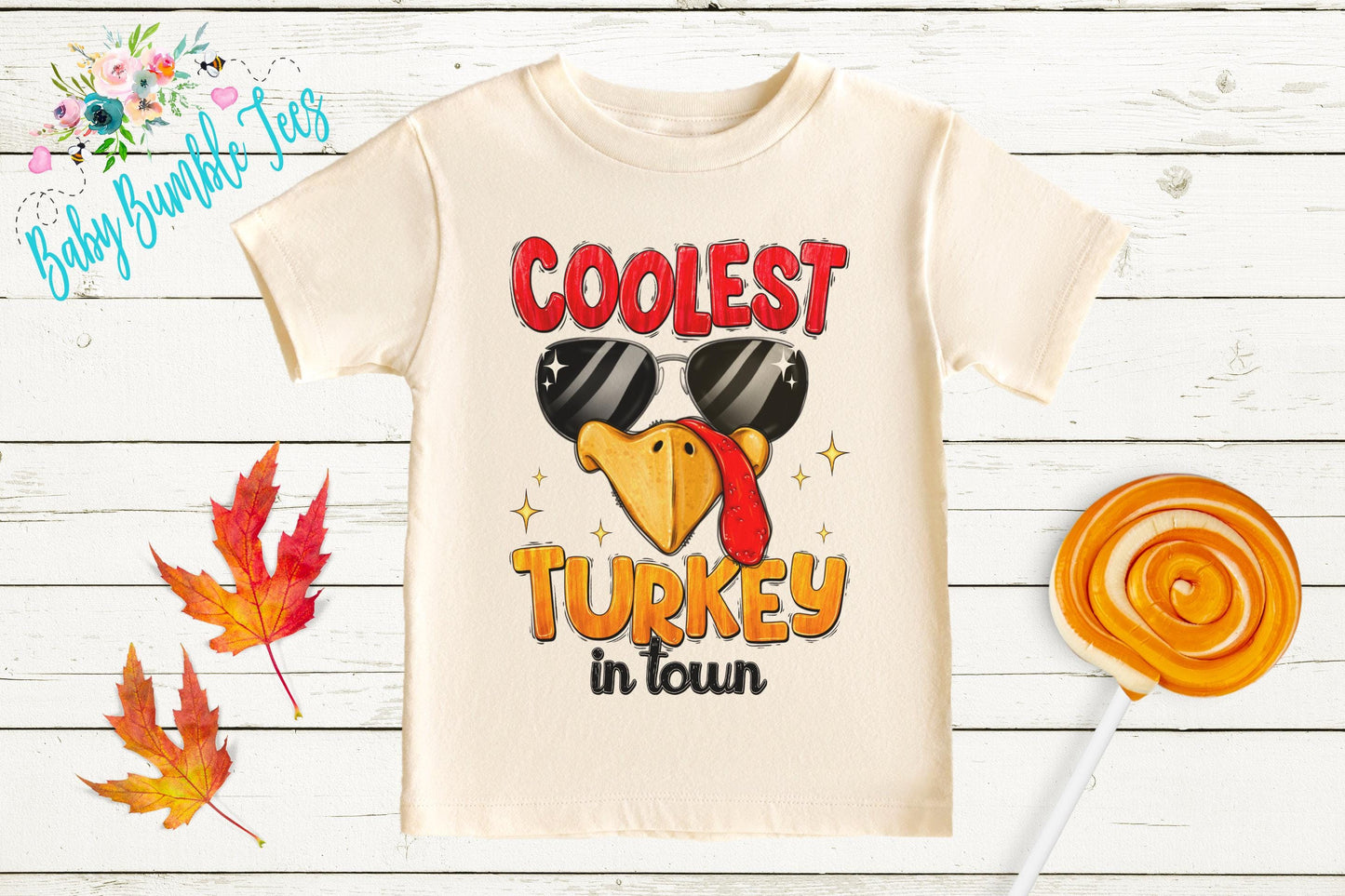 Coolest Turkey In Town Shirt, Boys Thanksgiving T-shirt, Toddler Fall Tee, Pumpkin Patch Outfit, Retro Kids Fall Shirt, Funny Groovy