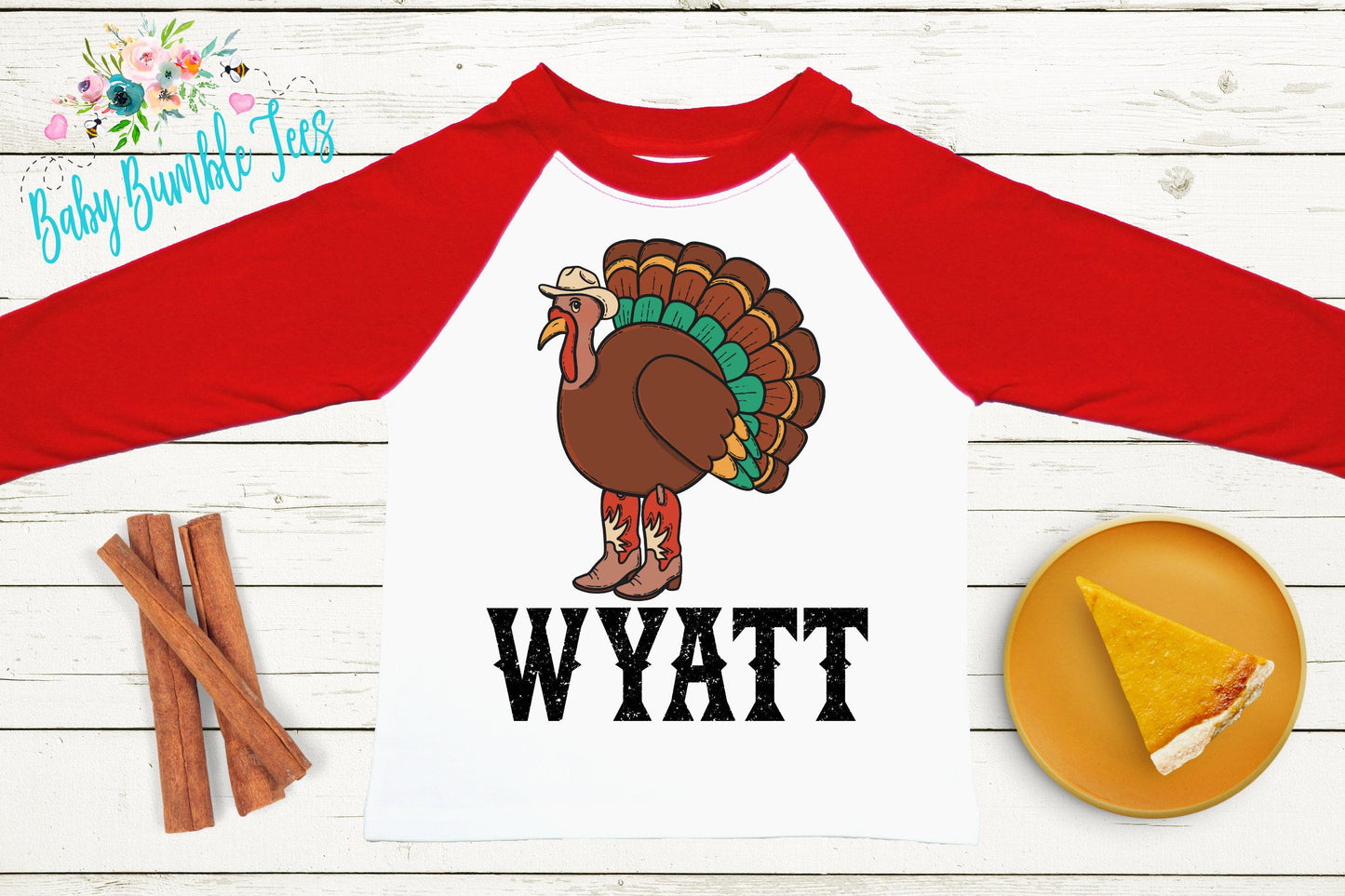 Boys Thanksgiving Shirt, Cowboy Turkey Name T-shirt, Fall Personalized Tee, Kids Pumpkin Patch Outfit, Toddler Custom Name Shirt, Western