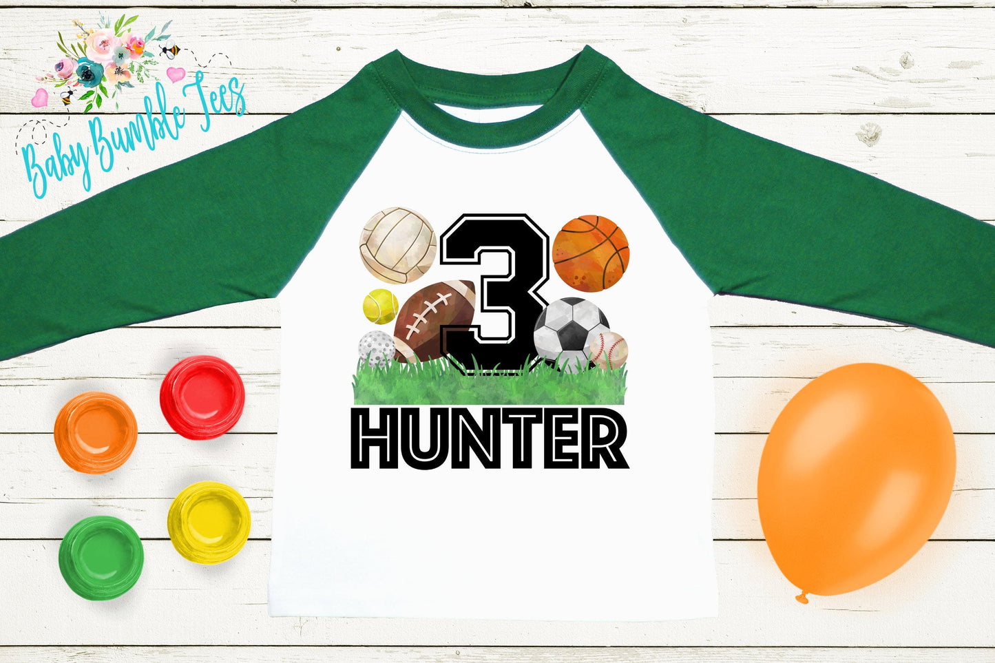 Boys Sports Birthday Shirt, Birthday Party T-Shirt, Kids Birthday Shirt, Toddler Sports Birthday, Football, Soccer, Baseball, Basketball