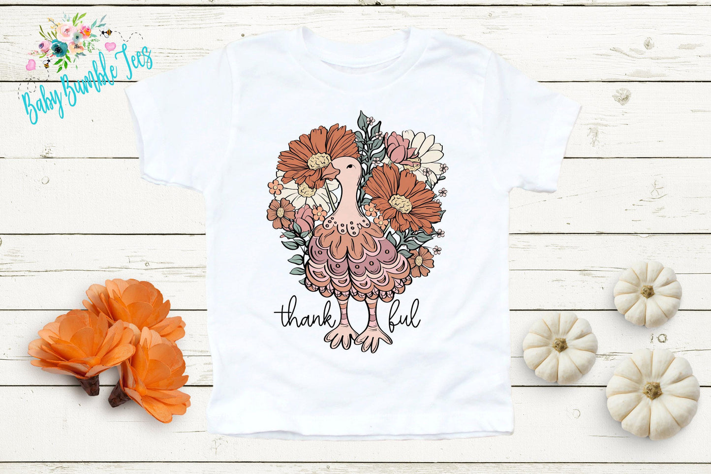Girls Thanksgiving T-shirt, Boho Turkey Tee, Toddler Fall Shirt, Kids Pumpkin Patch Outfit, Retro Kids Shirt, Groovy Holiday Girl Shirt