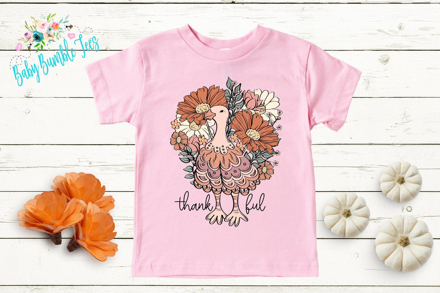 Girls Thanksgiving T-shirt, Boho Turkey Tee, Toddler Fall Shirt, Kids Pumpkin Patch Outfit, Retro Kids Shirt, Groovy Holiday Girl Shirt