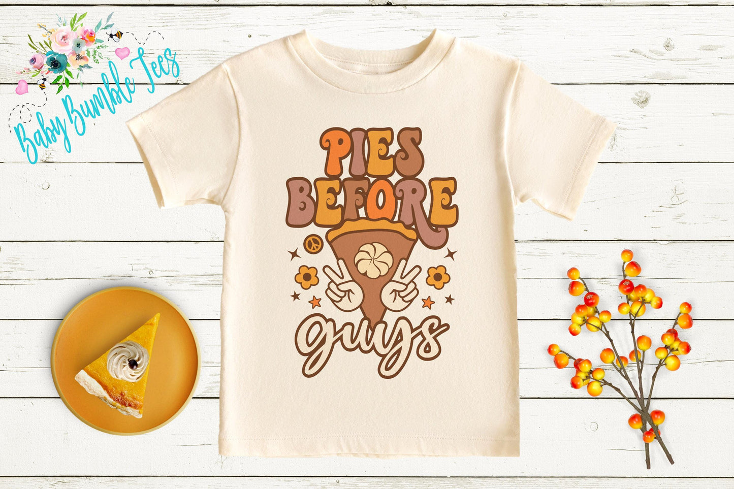 Pies Before Guys Shirt, Girls Thanksgiving T-shirt, Toddler Fall Tee, Pumpkin Patch Outfit, Retro Kids Fall Shirt, Retro Groovy Shirt, Funny