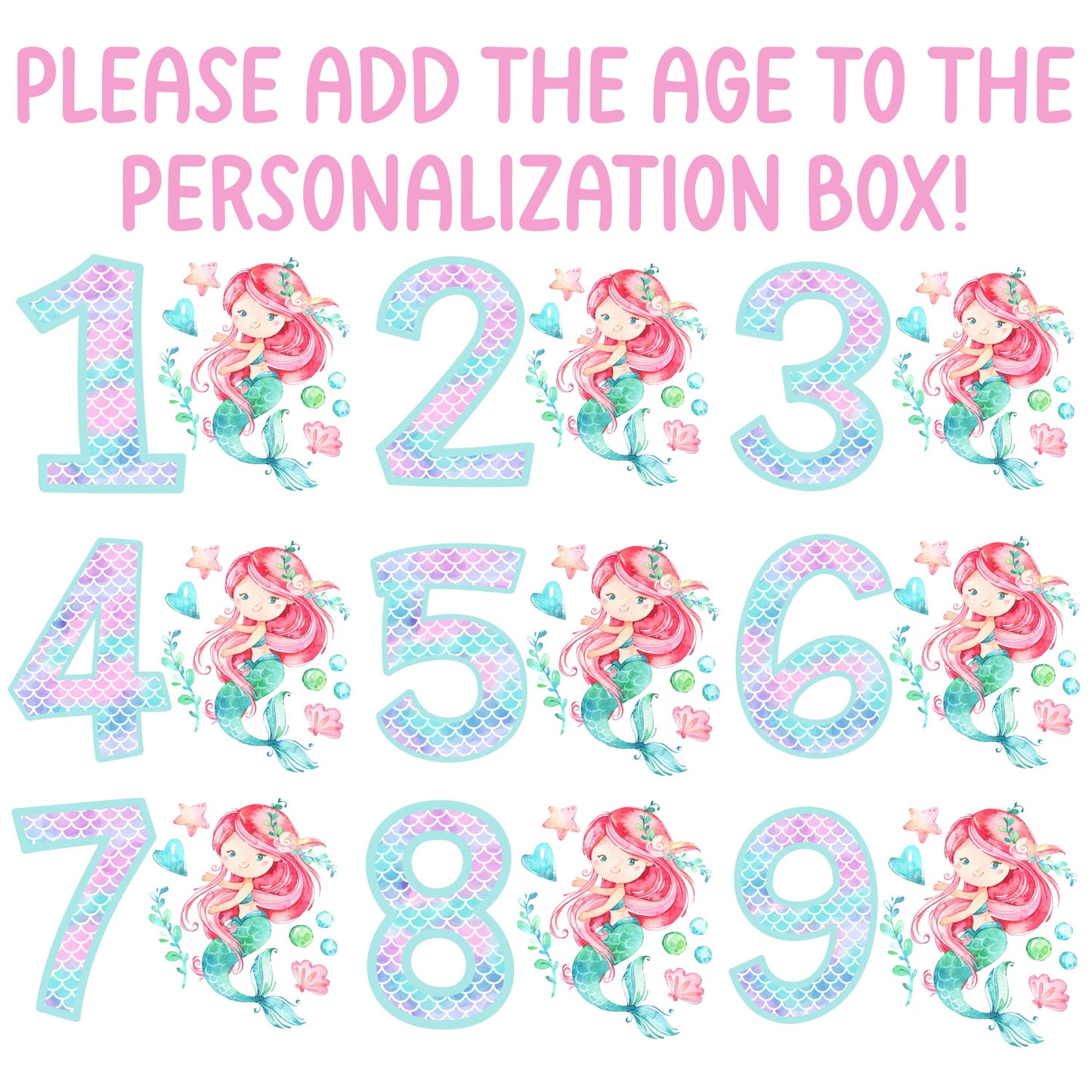 Girls Mermaid Birthday Shirt, Kids Birthday Shirt, Custom Name Birthday Tee, Girl Birthday shirt, Girl Birthday Party T-Shirt, Personalized