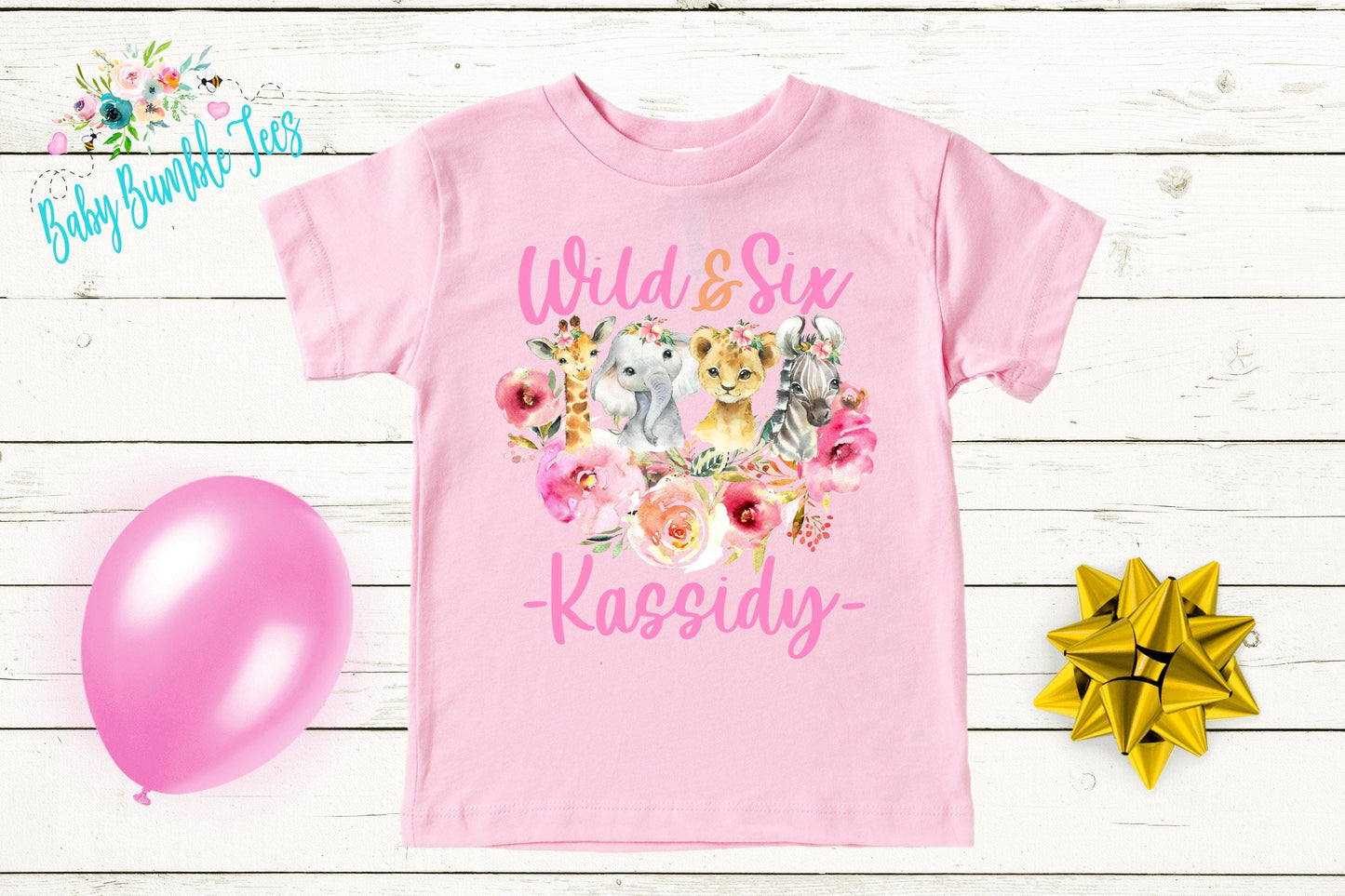 Girls Safari Birthday Shirt, Kids Birthday Shirt, Custom Name Birthday Tee, Girl Birthday shirt, Girl Birthday Party T-Shirt, Personalized