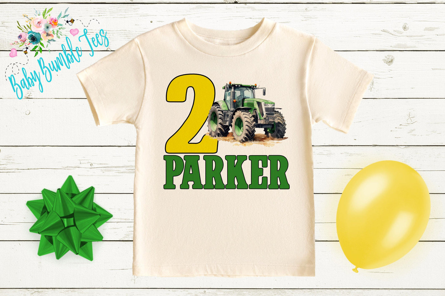 Boys Tractor Birthday Shirt, Kids Farm Birthday Shirt, Custom Name Birthday Tee, Boy Birthday shirt, Birthday Party T-Shirt, Personalized