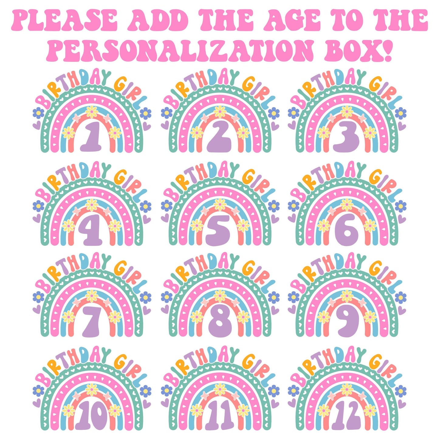 Girls Rainbow Birthday Shirt, Kids Birthday Shirt, Retro Birthday Tee, Girl Birthday shirt, Groovy Birthday Party, 70s Birthday T-shirt