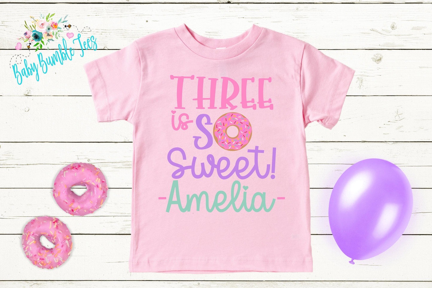 Girls Donut Birthday Shirt, Kids Birthday Shirt, Donut Birthday Tee, Girl Birthday shirt, Birthday Party, Toddler Birthday T-shirt