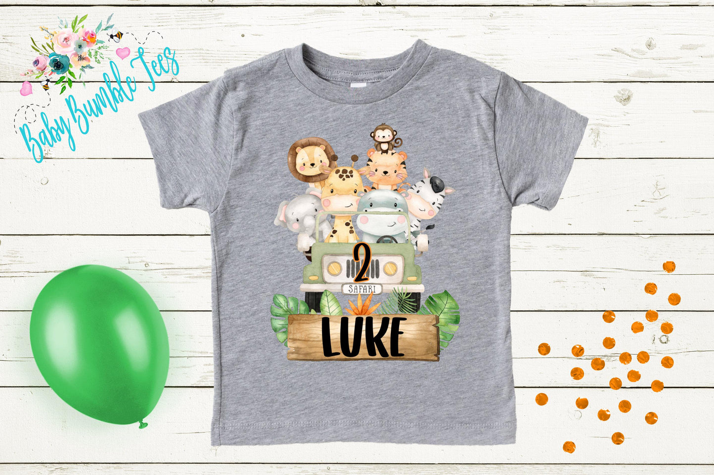 Boys Safari Birthday Shirt, Kids Birthday Shirt, Custom Name Birthday Tee, Boy Birthday shirt, Boy Birthday Party T-Shirt, Personalized