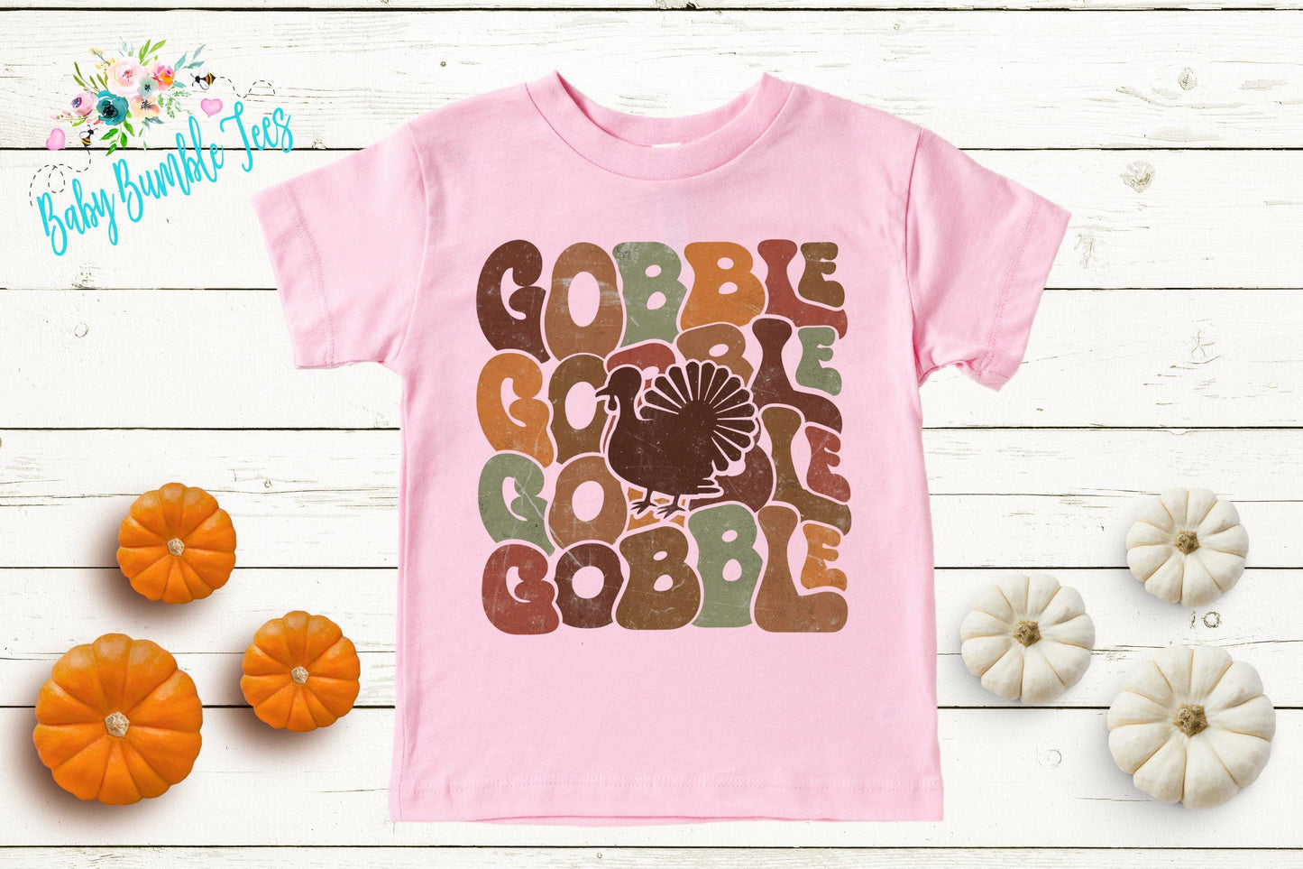 Kids Turkey Gobble Shirt, Thanksgiving T-shirt, Toddler Fall Tee, Pumpkin Patch Outfit, Retro Kids Fall Shirt, Retro Groovy Shirt, Funny