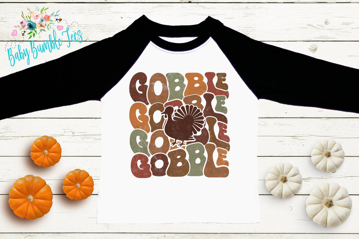 Kids Turkey Gobble Shirt, Thanksgiving T-shirt, Toddler Fall Tee, Pumpkin Patch Outfit, Retro Kids Fall Shirt, Retro Groovy Shirt, Funny