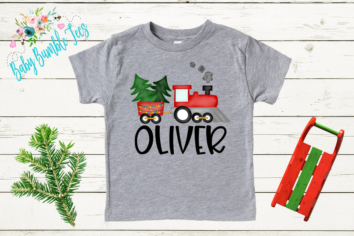 Christmas Train Shirt // Boys Christmas Shirt // Personalized Name // Kids Christmas Shirt // Toddler Christmas Shirt // Christmas Gift