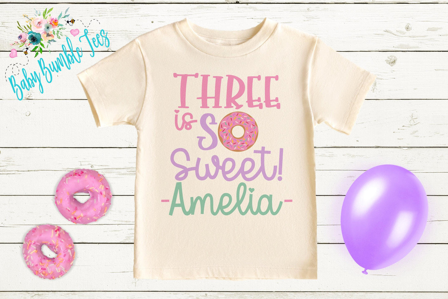 Girls Donut Birthday Shirt, Kids Birthday Shirt, Donut Birthday Tee, Girl Birthday shirt, Birthday Party, Toddler Birthday T-shirt