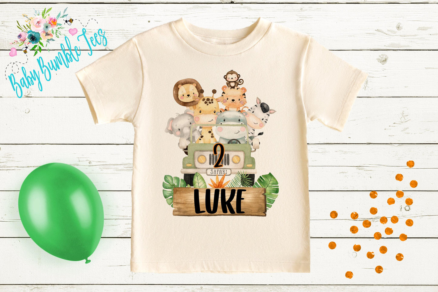Boys Safari Birthday Shirt, Kids Birthday Shirt, Custom Name Birthday Tee, Boy Birthday shirt, Boy Birthday Party T-Shirt, Personalized