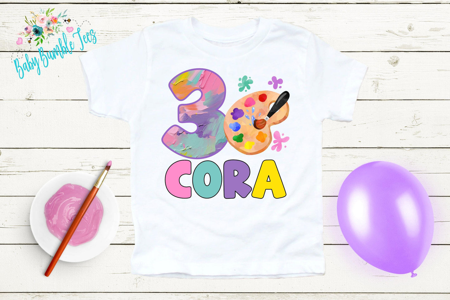 Girls Paint Birthday Shirt, Kids Birthday Shirt, Art Theme Birthday Tee, Painting Birthday Party, Girl Birthday shirt, Toddler Birthday