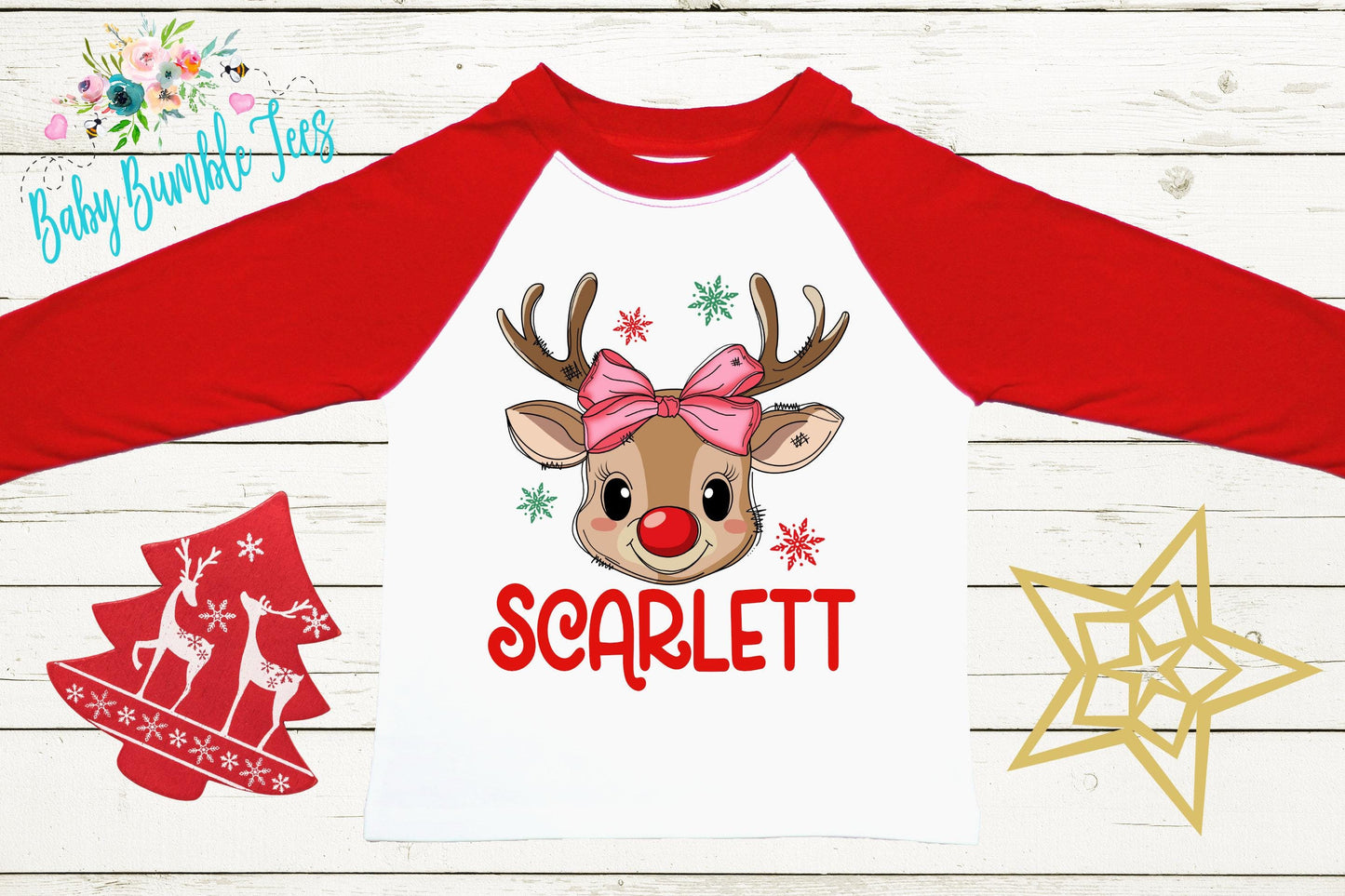 Girls Reindeer Shirt, Girls Christmas Shirt, Personalized Name Shirt, Kids Holiday Shirt, Kids Christmas Shirt, Toddler Christmas Gift