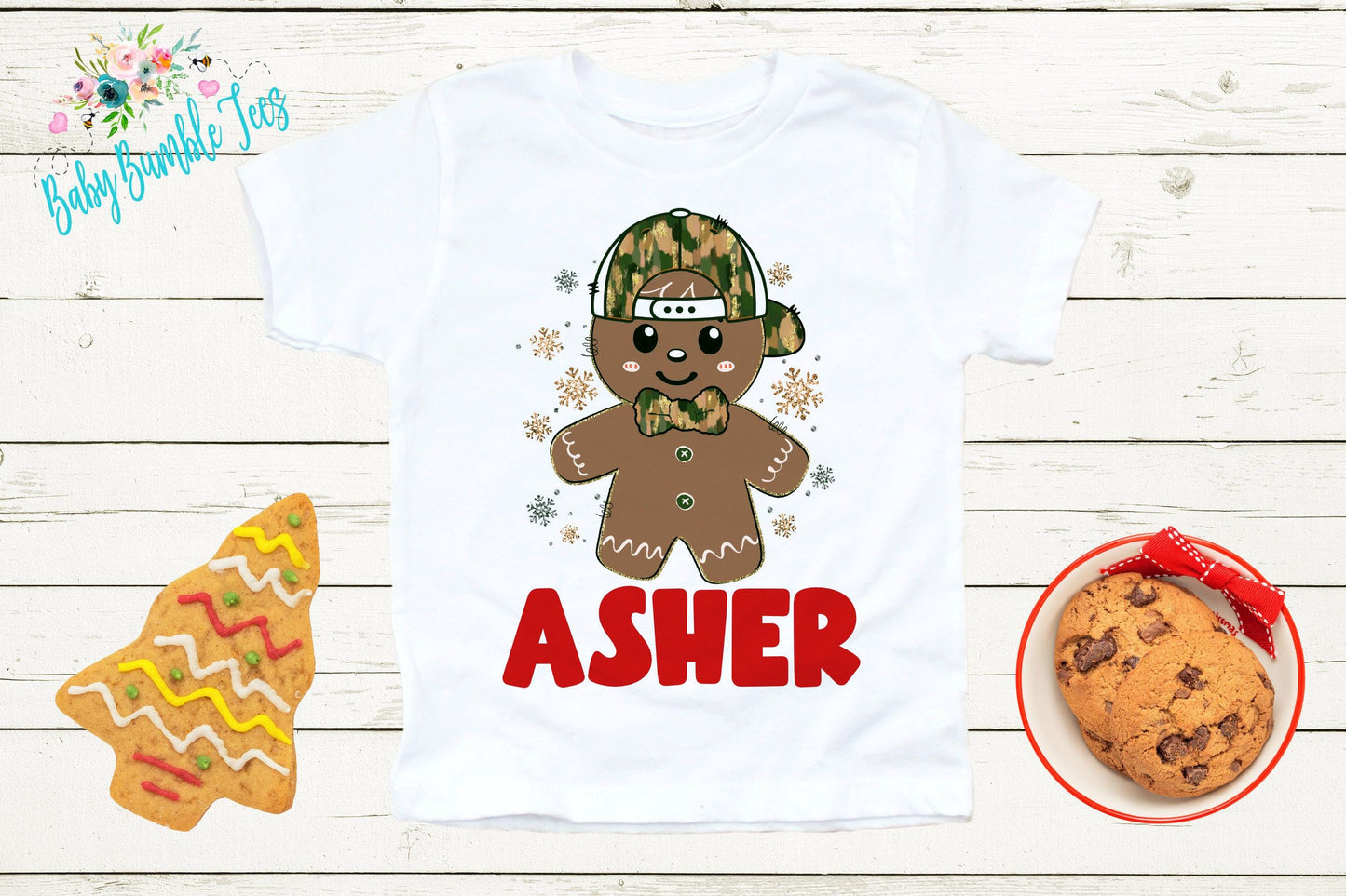 Gingerbread Man Name Shirt // Personalized Name // Christmas // Toddler Shirt // Holiday // Kids Shirt // Gift // Boys Christmas Shirt