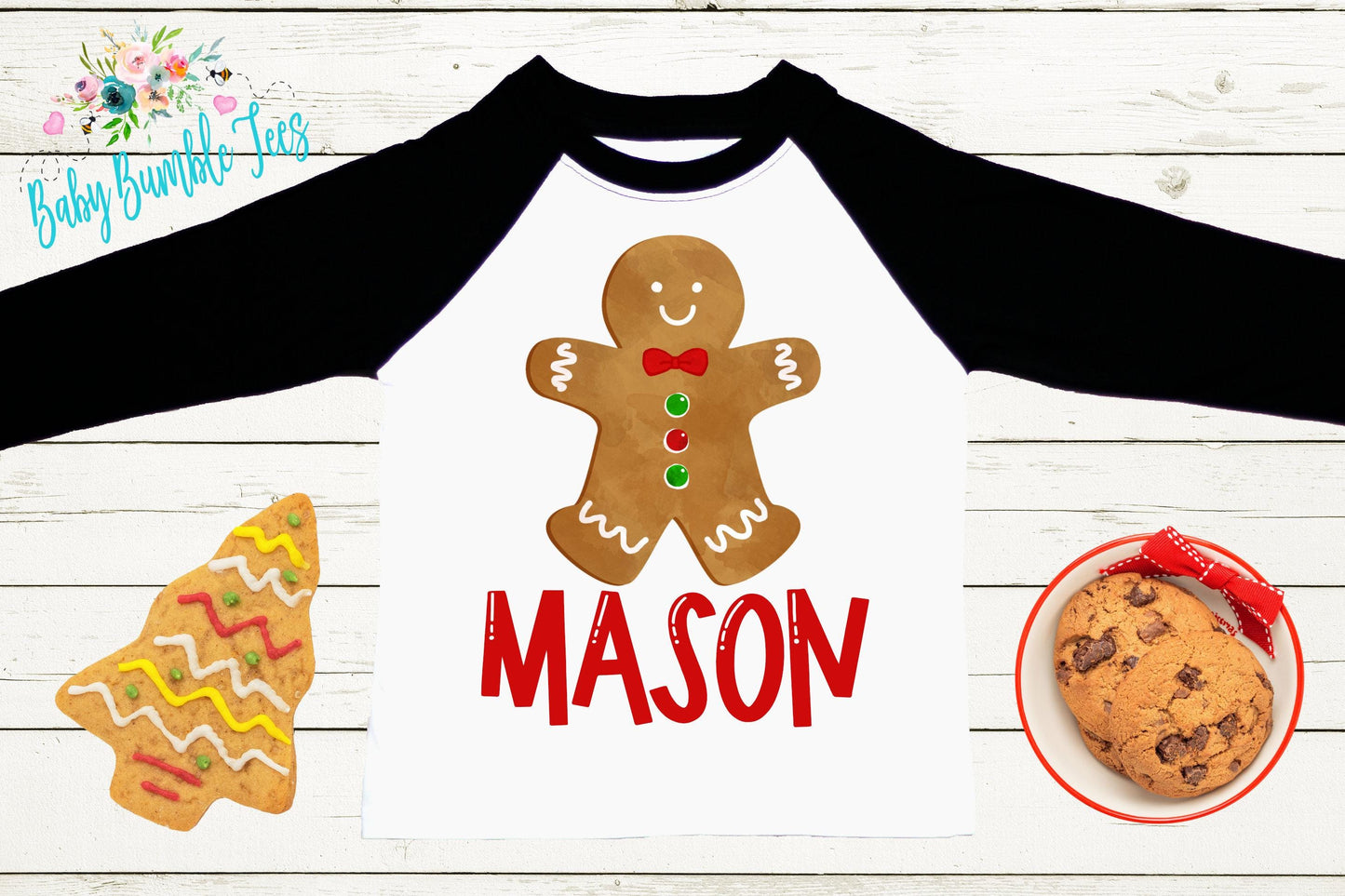 Gingerbread Man Name Shirt // Personalized Name // Christmas // Toddler Shirt // Holiday // Kids Shirt // Gift // Boys Christmas Shirt
