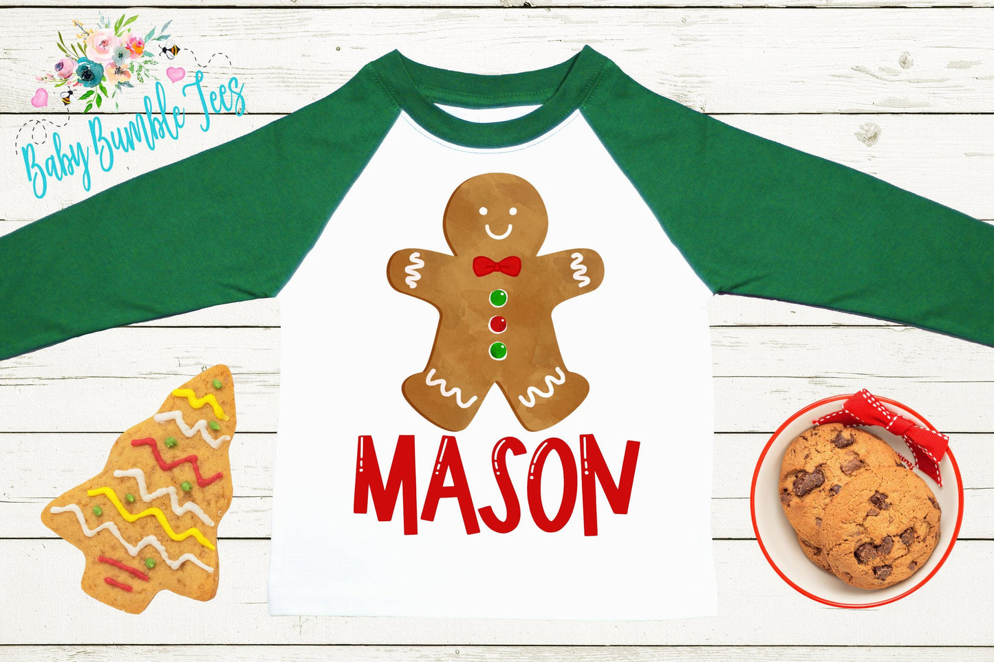 Gingerbread Man Name Shirt // Personalized Name // Christmas // Toddler Shirt // Holiday // Kids Shirt // Gift // Boys Christmas Shirt