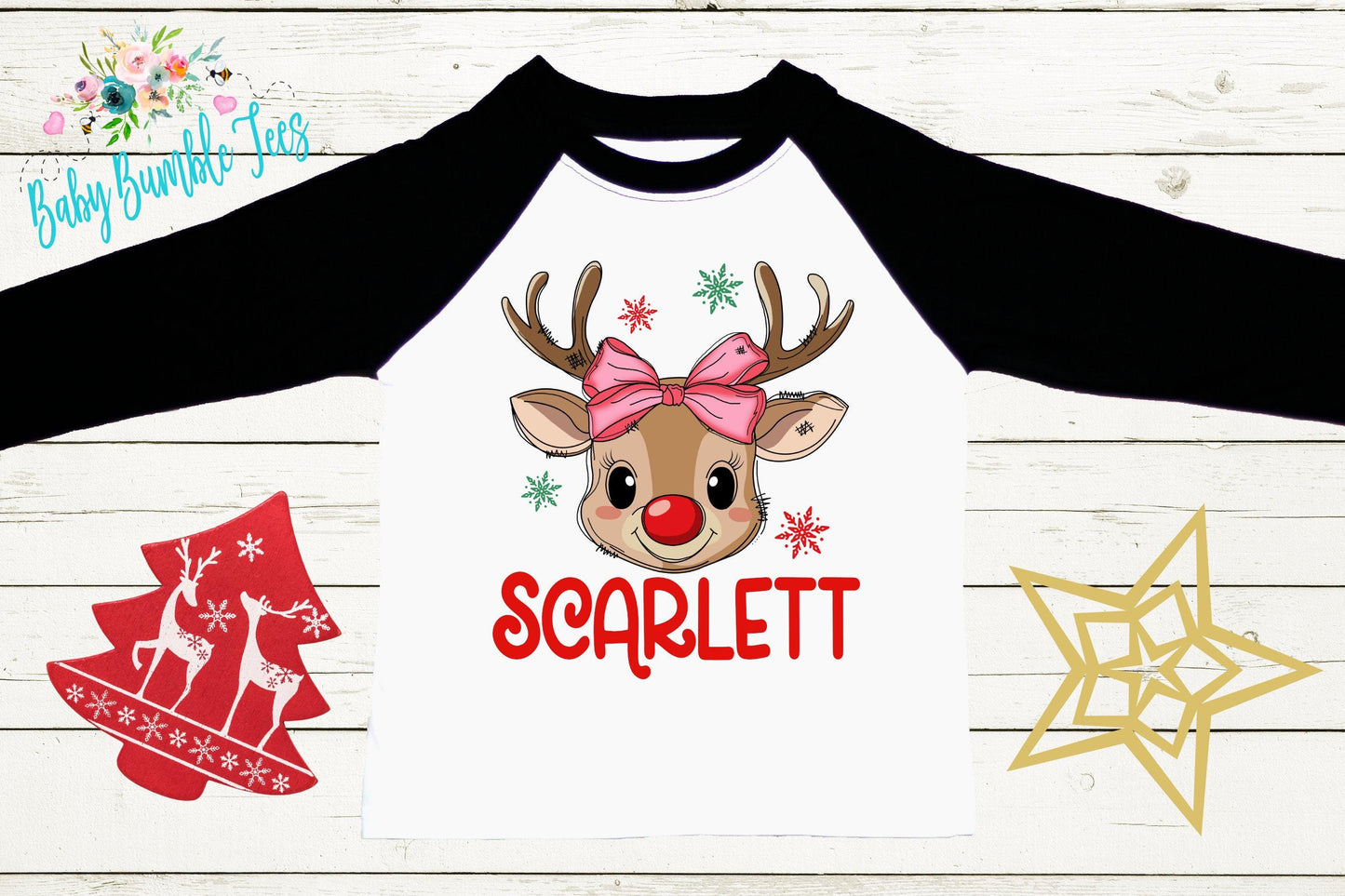 Girls Reindeer Shirt, Girls Christmas Shirt, Personalized Name Shirt, Kids Holiday Shirt, Kids Christmas Shirt, Toddler Christmas Gift