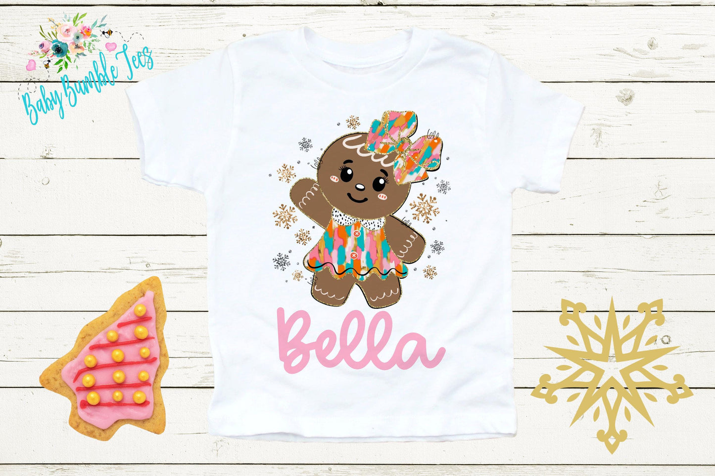 Gingerbread Girl Name Shirt // Personalized Name // Christmas // Toddler Shirt // Holiday // Kids Shirt // Gift // Girls Christmas Shirt
