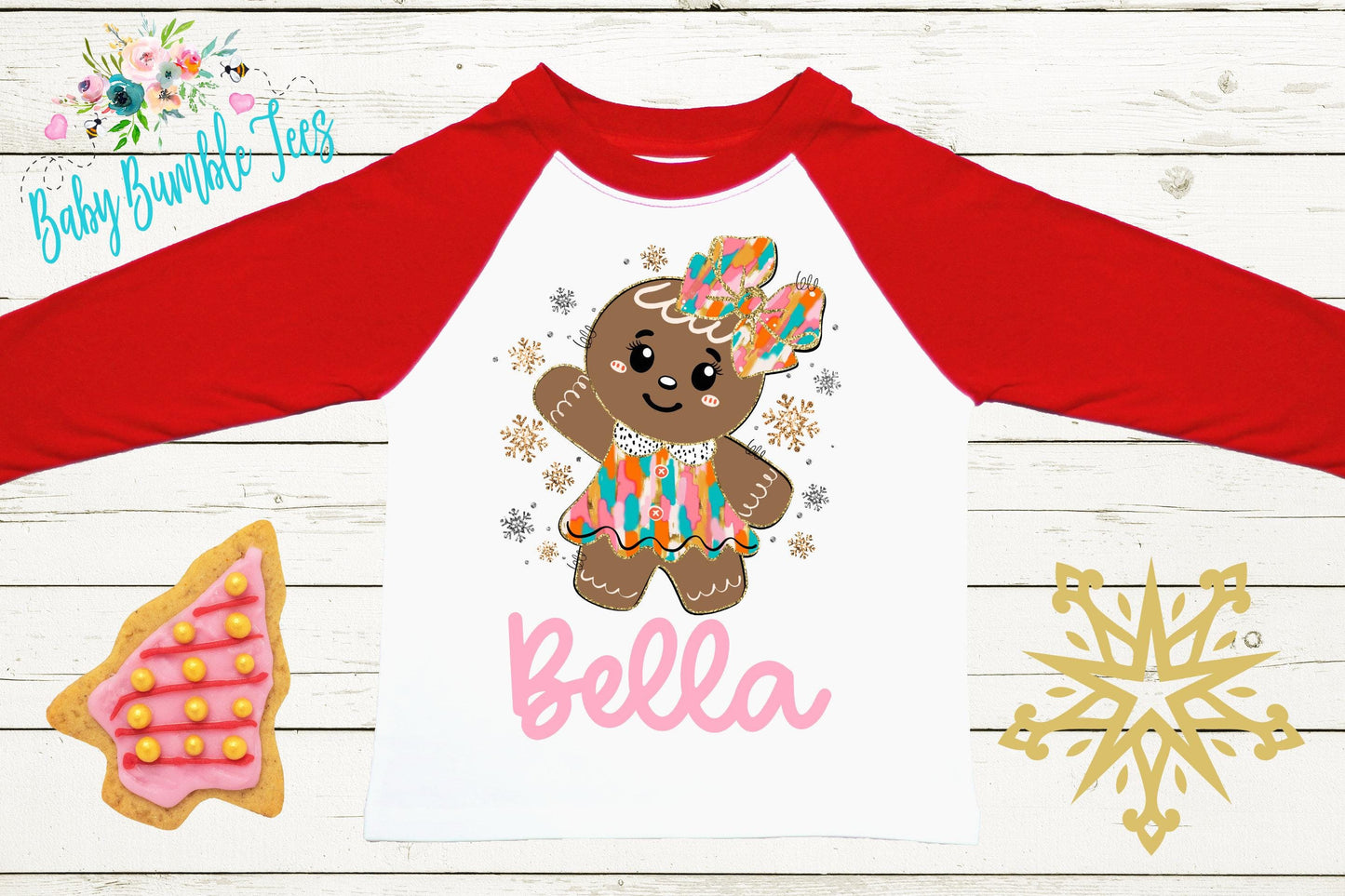 Gingerbread Girl Name Shirt // Personalized Name // Christmas // Toddler Shirt // Holiday // Kids Shirt // Gift // Girls Christmas Shirt