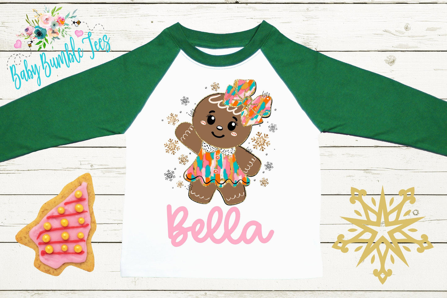 Gingerbread Girl Name Shirt // Personalized Name // Christmas // Toddler Shirt // Holiday // Kids Shirt // Gift // Girls Christmas Shirt