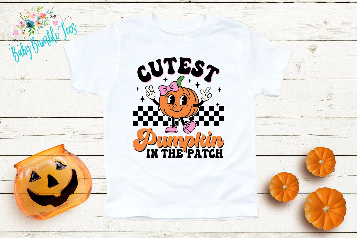 Cutest Pumpkin In The Patch Shirt - Girls Pumpkin Patch Shirt - Kids Fall Shirt - Girls Retro Halloween Shirt - Toddler Halloween Shirt