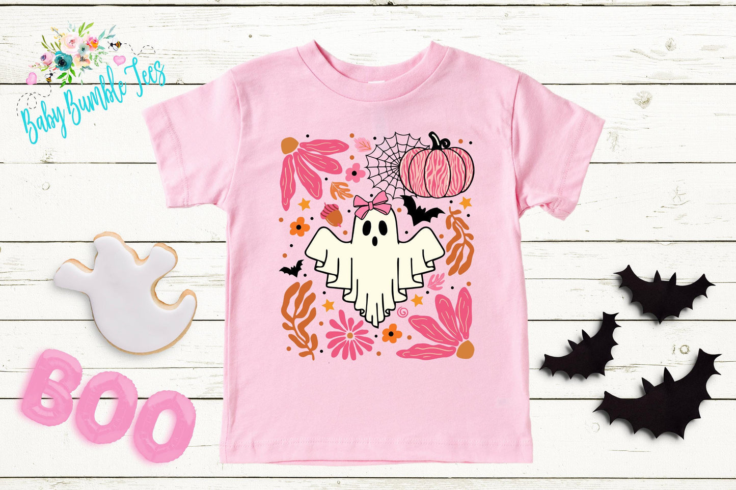 Girls Halloween Ghost Shirt, Pumpkin Patch Tee, Girls Halloween shirt, Kids Toddler T-shirt, Groovy Retro 70's Fall Shirt, Kids Outfit