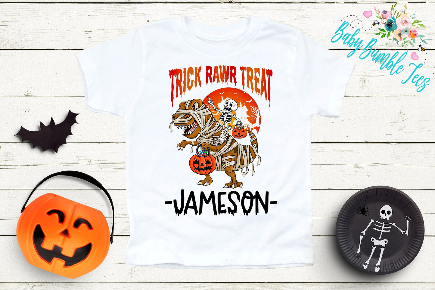Halloween T Rex Shirt // Personalized Name // Boys Halloween Shirt // Toddler Shirt // Kids Shirt // Kids Halloween Shirt // T Rex