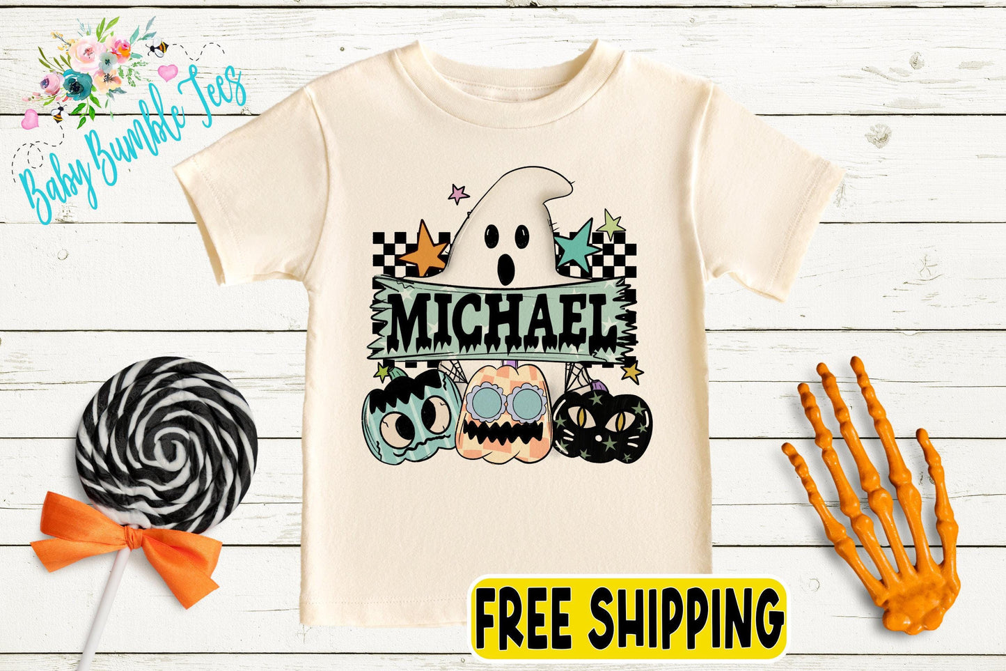 Boys Ghost Shirt // Personalized Name Shirt // Boys Halloween Shirt // Pumpkin Patch Shirt // Kids Halloween Shirt // Kids Fall Shirt