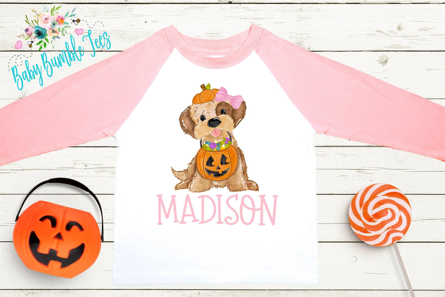 Halloween Dog Shirt // Personalized Name Shirt // Halloween Shirt // Girl's Halloween // Kids fall shirt // Pumpkin Patch / Girls Fall Shirt