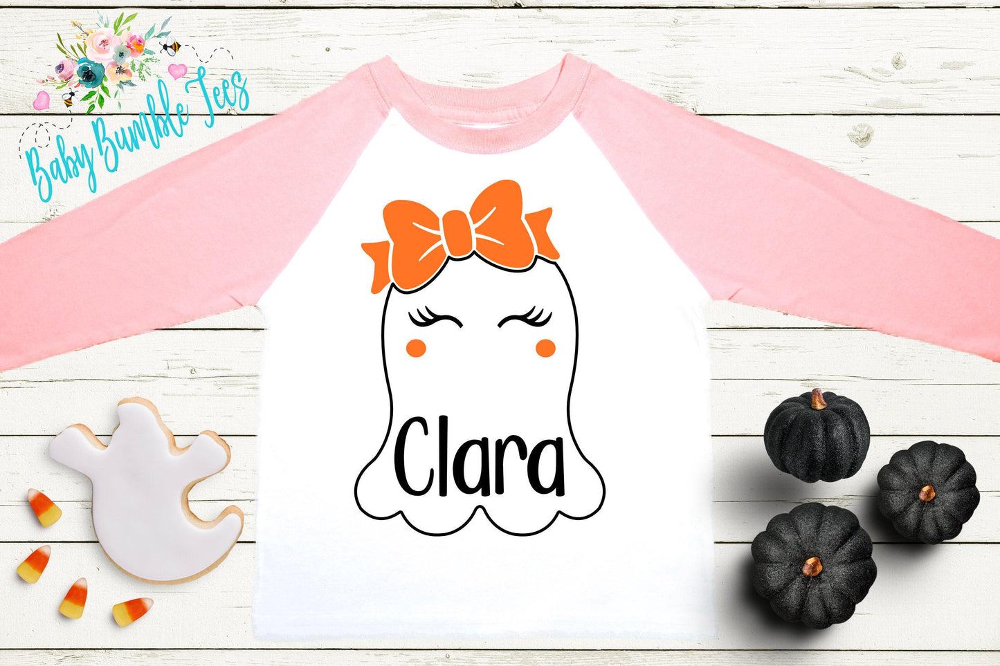 Girls Ghost Shirt // Personalized Name Shirt // Kids Halloween Shirt // Pumpkin patch shirt // Kids Fall Shirt // Girls Halloween Shirt