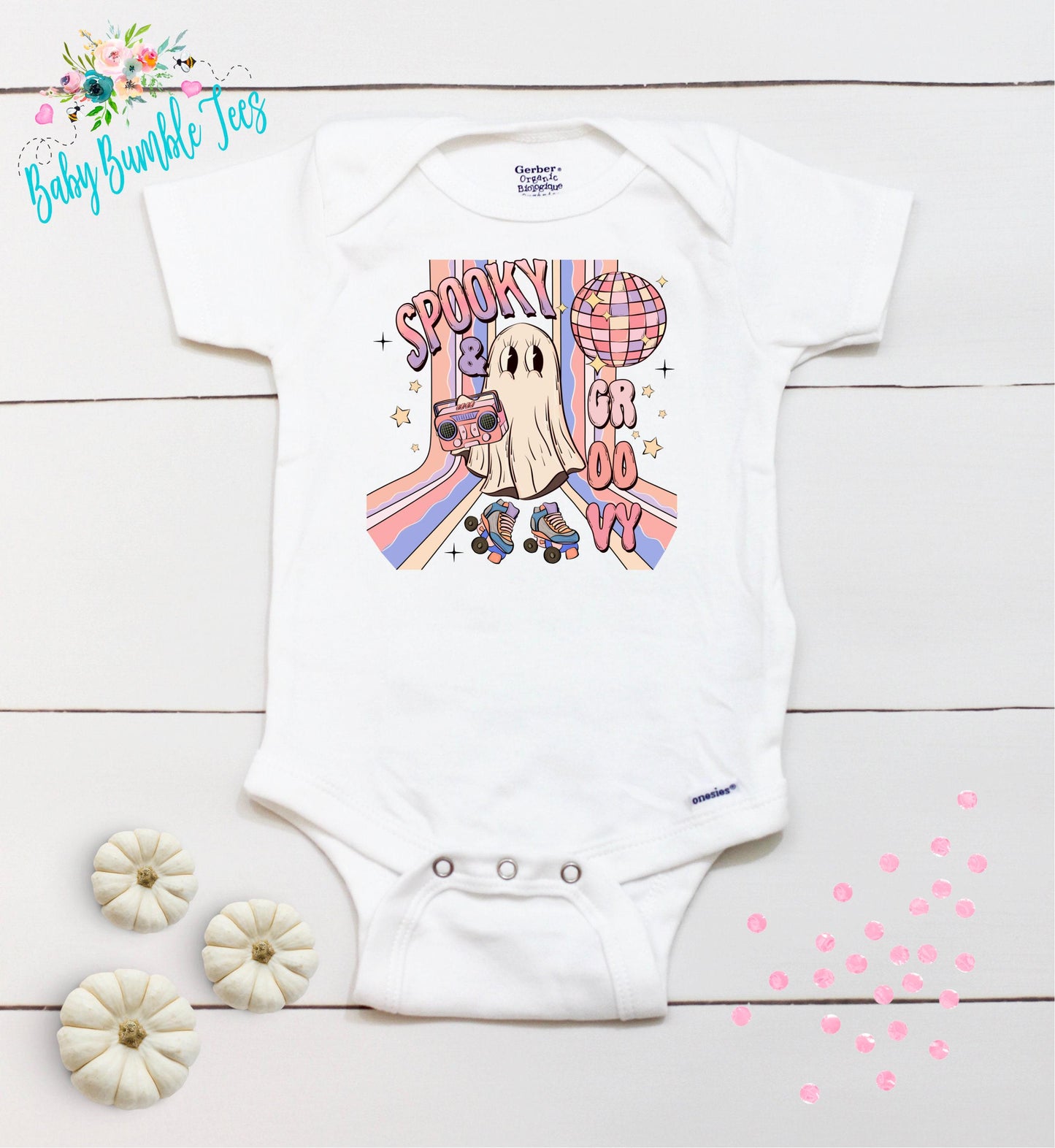 Spooky & Groovy Bodysuit // Girls Halloween // Ghost Kids Shirt // Kids Halloween Shirt // Retro Halloween // Fall Shirt / Onesies® Brand