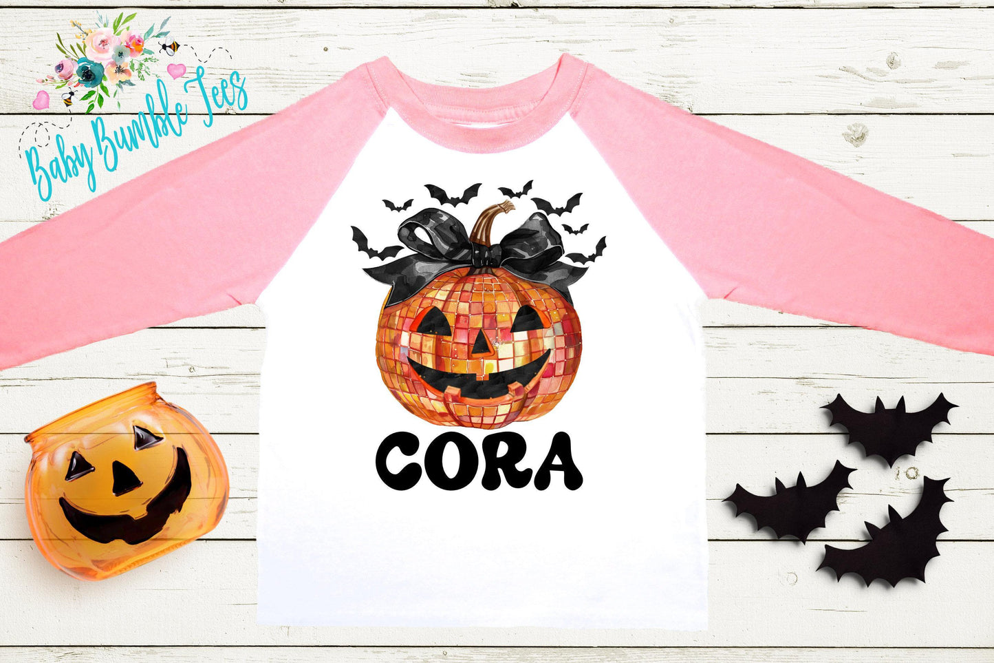 Girls Pumpkin Halloween Shirt / Personalized Name T-Shirt / Pumpkin Patch / Custom Name / Toddler Tshirt / Kids Shirt / Retro Halloween Bow
