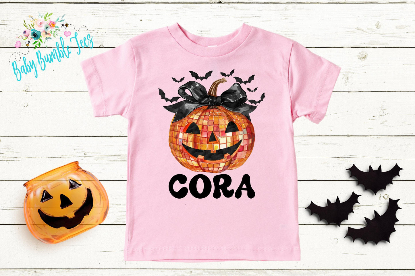 Girls Pumpkin Halloween Shirt / Personalized Name T-Shirt / Pumpkin Patch / Custom Name / Toddler Tshirt / Kids Shirt / Retro Halloween Bow