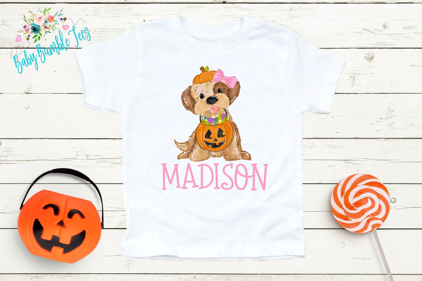 Halloween Dog Shirt // Personalized Name Shirt // Halloween Shirt // Girl's Halloween // Kids fall shirt // Pumpkin Patch / Girls Fall Shirt