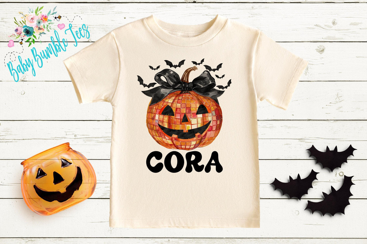 Girls Pumpkin Halloween Shirt / Personalized Name T-Shirt / Pumpkin Patch / Custom Name / Toddler Tshirt / Kids Shirt / Retro Halloween Bow