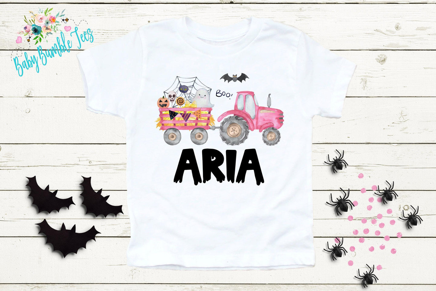 Girl Halloween Tractor Shirt / Personalized Name Shirt / Pumpkin Patch / Custom Name / Girls Halloween shirt / Toddler Tee / Kids Shirt