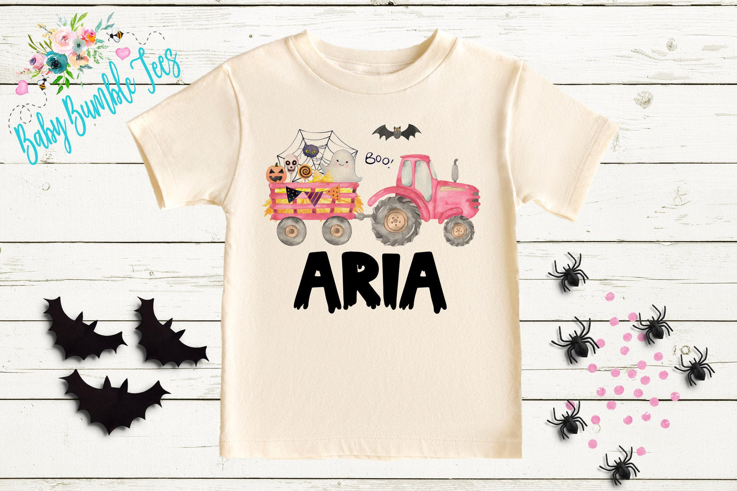 Girl Halloween Tractor Shirt / Personalized Name Shirt / Pumpkin Patch / Custom Name / Girls Halloween shirt / Toddler Tee / Kids Shirt